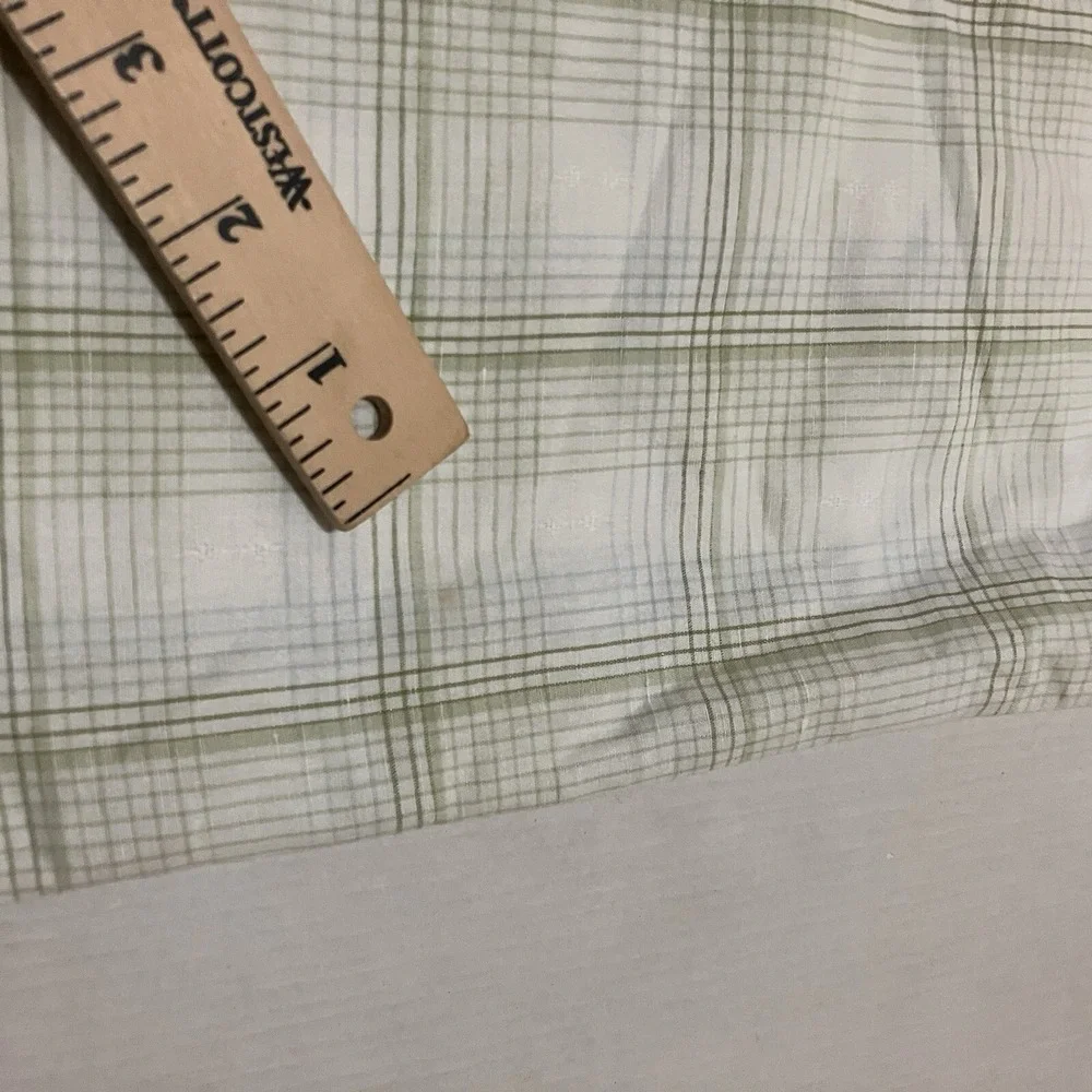 Banana Republic Mens Short Sleeve Linen Blend Plaid‎ Up Down Shirt Size Large